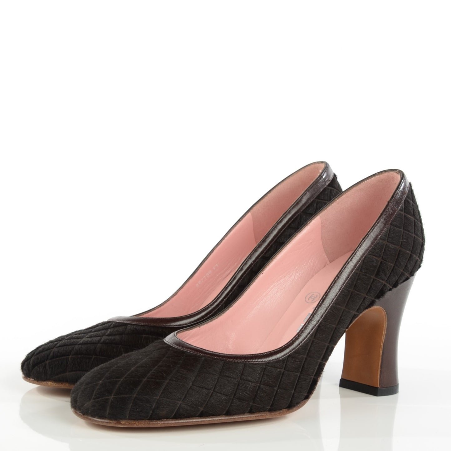 Ponyhair Quilted Pumps 38 Brown