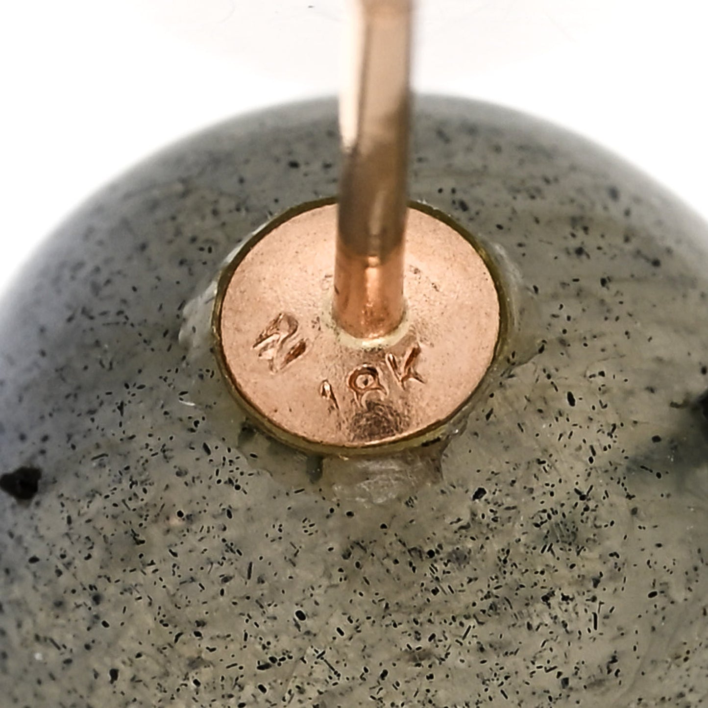 18K Rose Gold Labradorite Large Gumball Stud Earrings