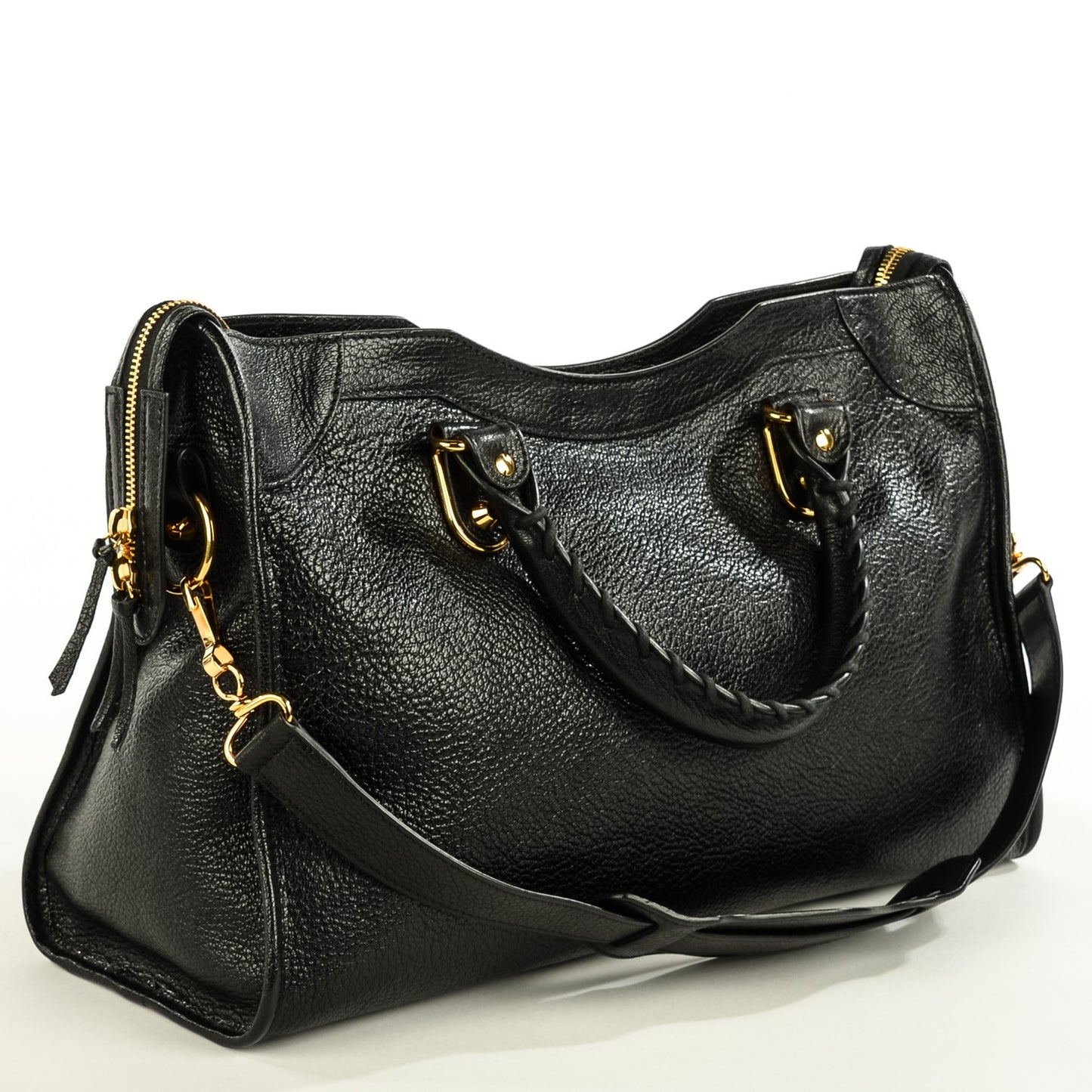 Chevre Gold Metallic Edge Hardware City Black