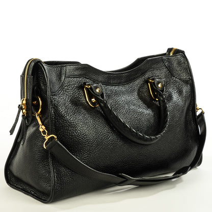 Balenciaga Chevre Gold Metallic Edge Hardware City Black 6 of 12