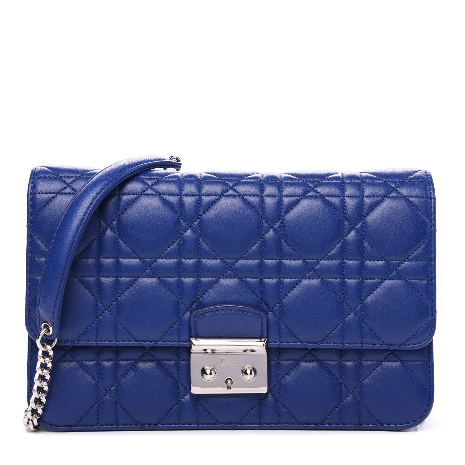 Christian Dior Lambskin Cannage Miss Dior Promenade Pouch Blue 1 of 8