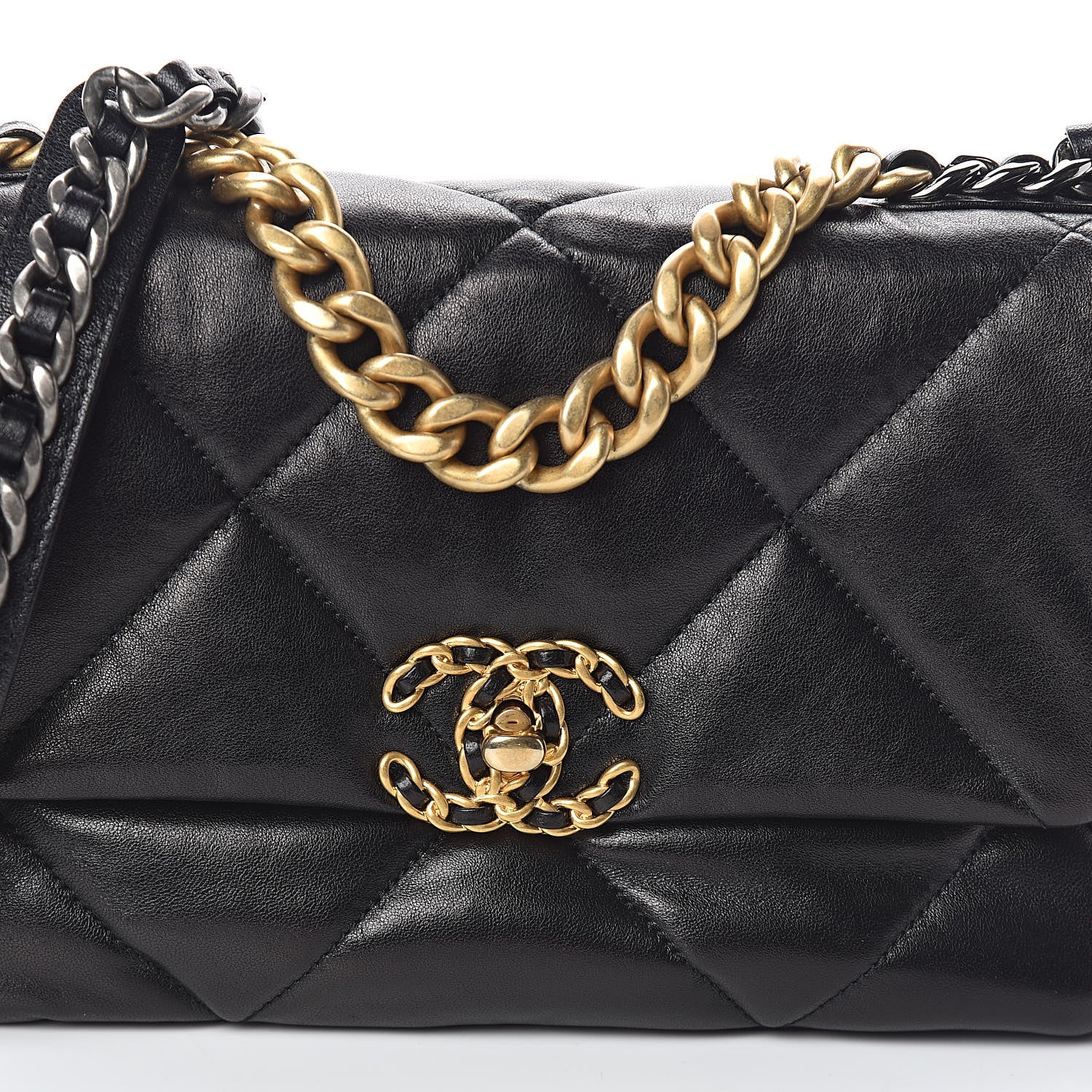 Chanel Lambskin Quilted Medium 19 Flap Black 9 of 10