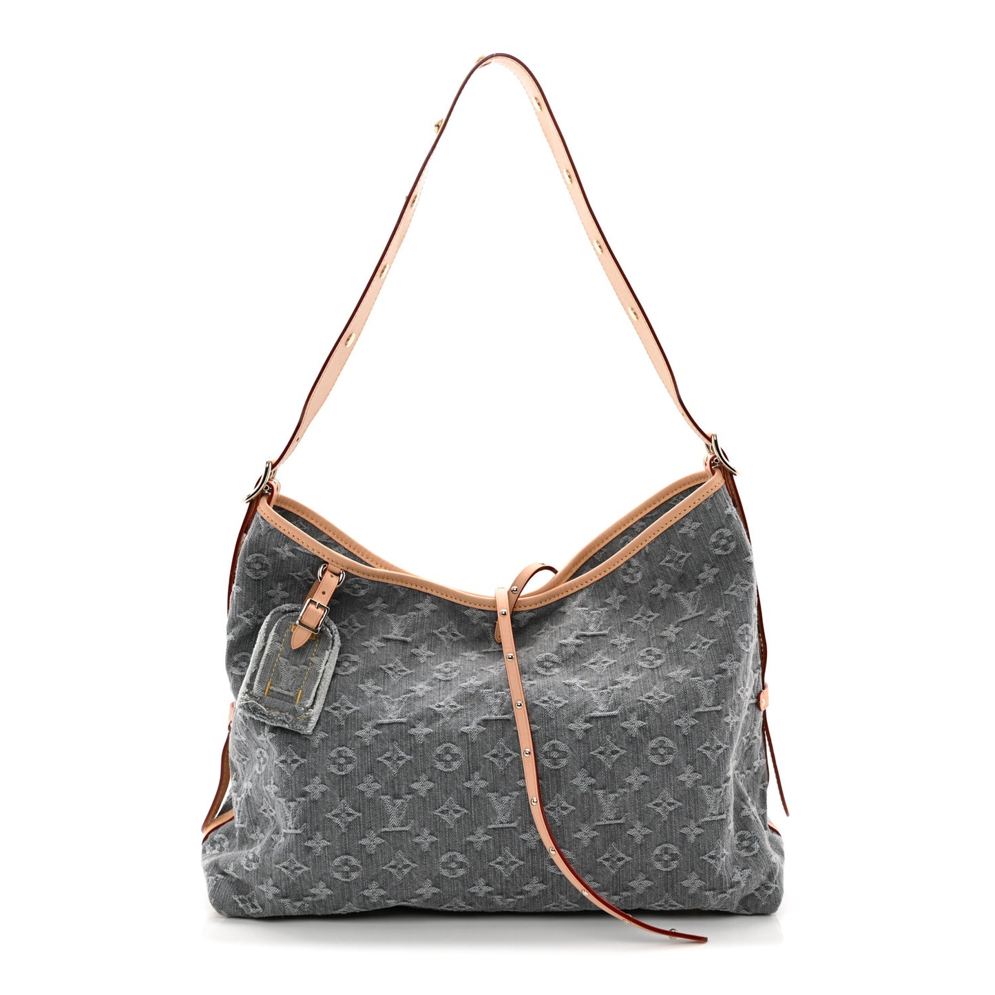 Monogram Denim CarryAll MM Washed Grey