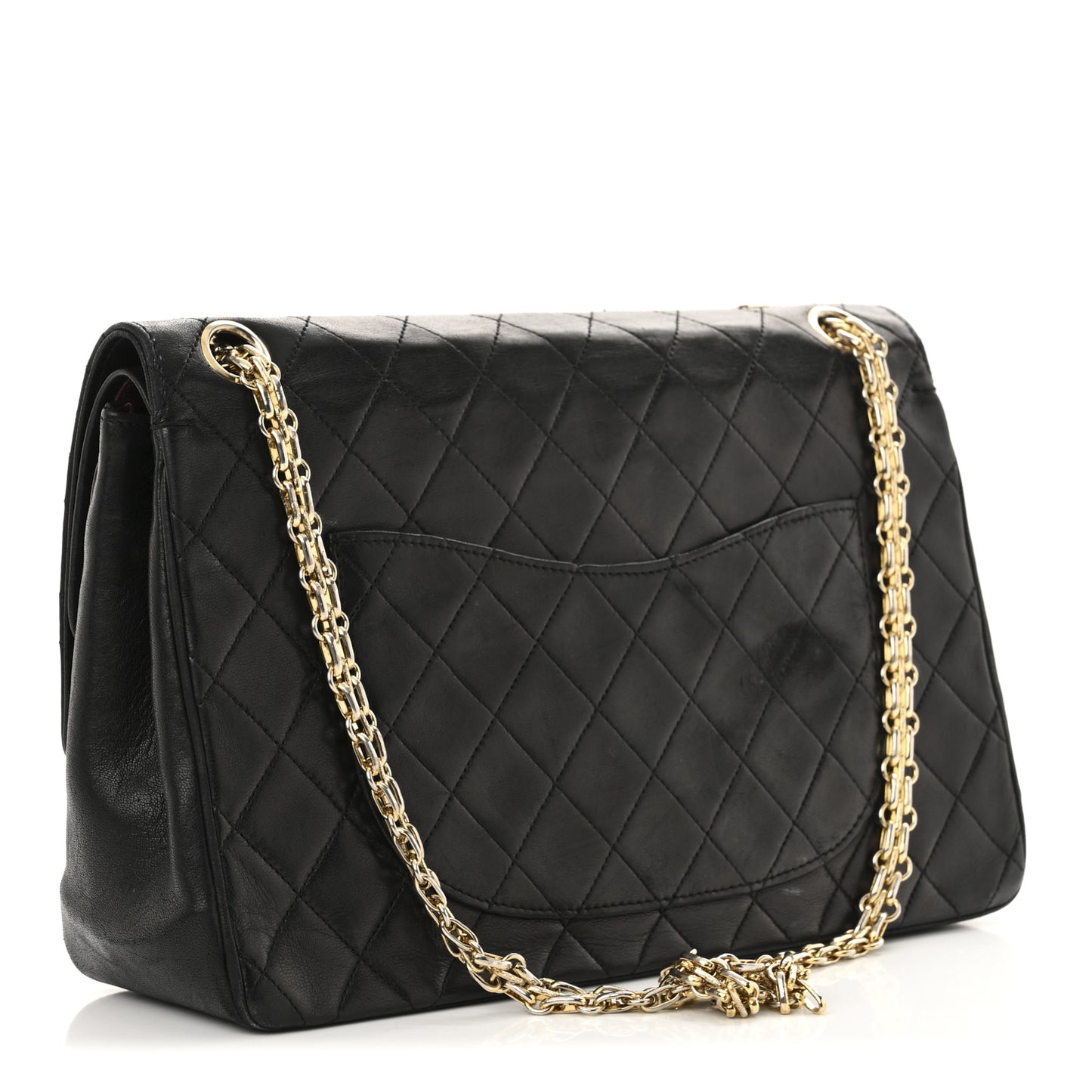 Lambskin Quilted Medium Double Flap Bijoux Chain Black