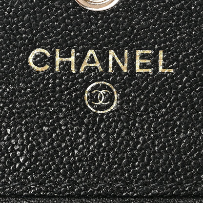 Chanel Caviar Chevron Quilted Boy Compact Wallet Black 5 of 6