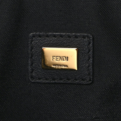 Fendi Vitello Fluffy Grace Logo Embossed Large Flat Pouch Rosa Quarzo Black 6 of 13