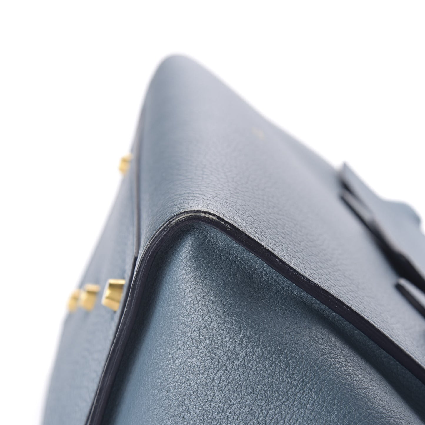 Grained Calfskin Small Tie Knot Tote Denim