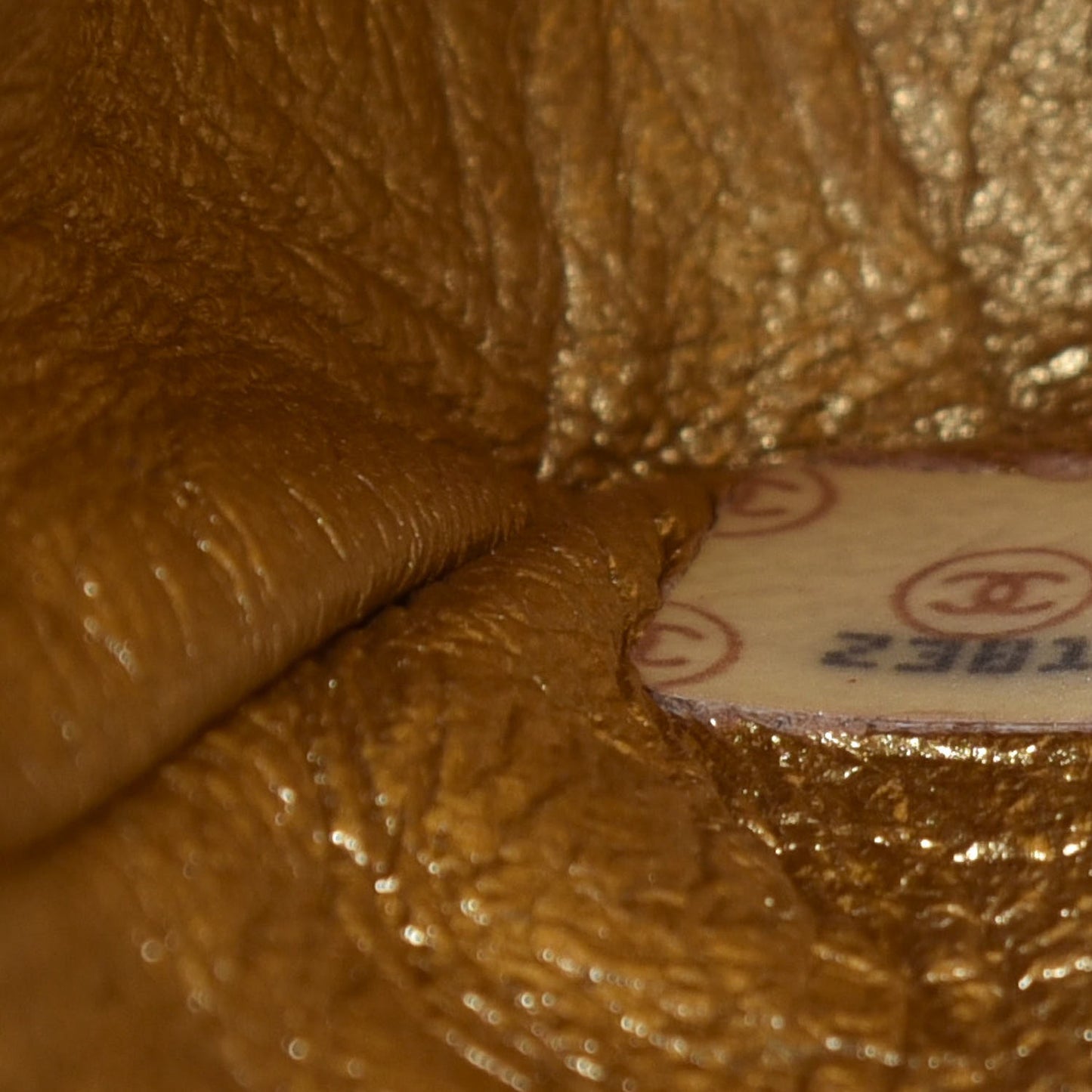Metallic Lambskin Quilted Mini Square Flap Gold