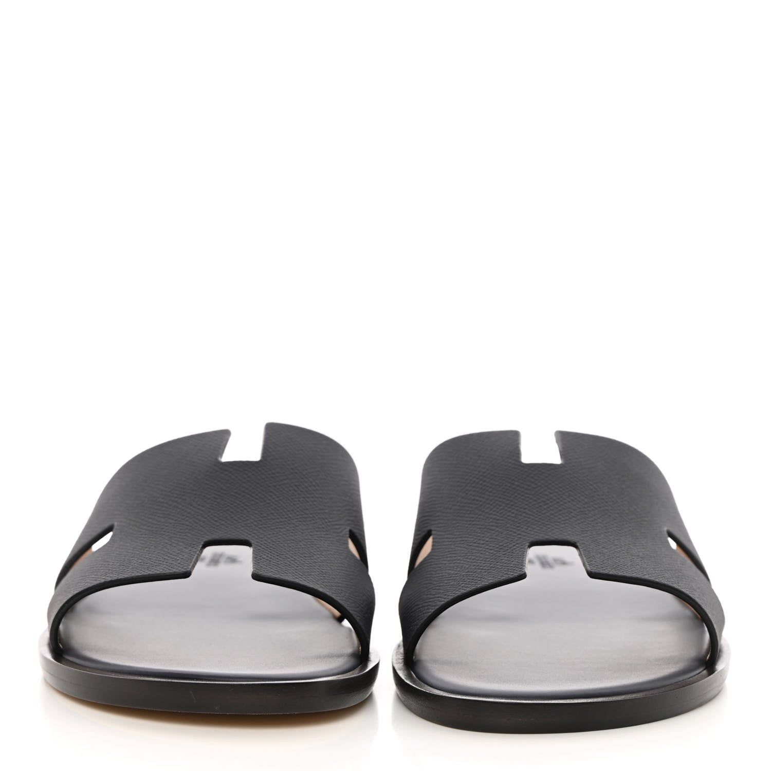 Hermes Calfskin Mens Izmir Sandals 43 Black 2 of 11