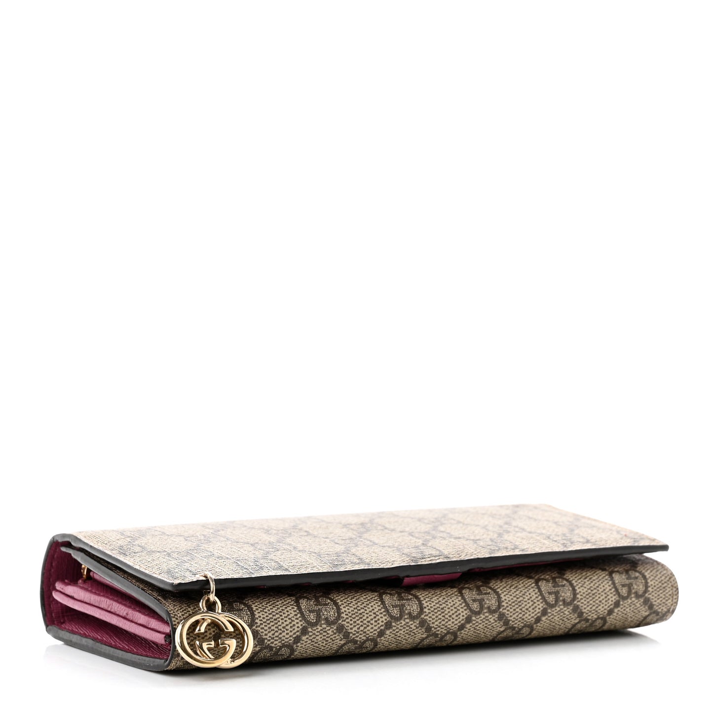 GG Supreme Monogram GG Pierce Chain Clutch Wallet Pink