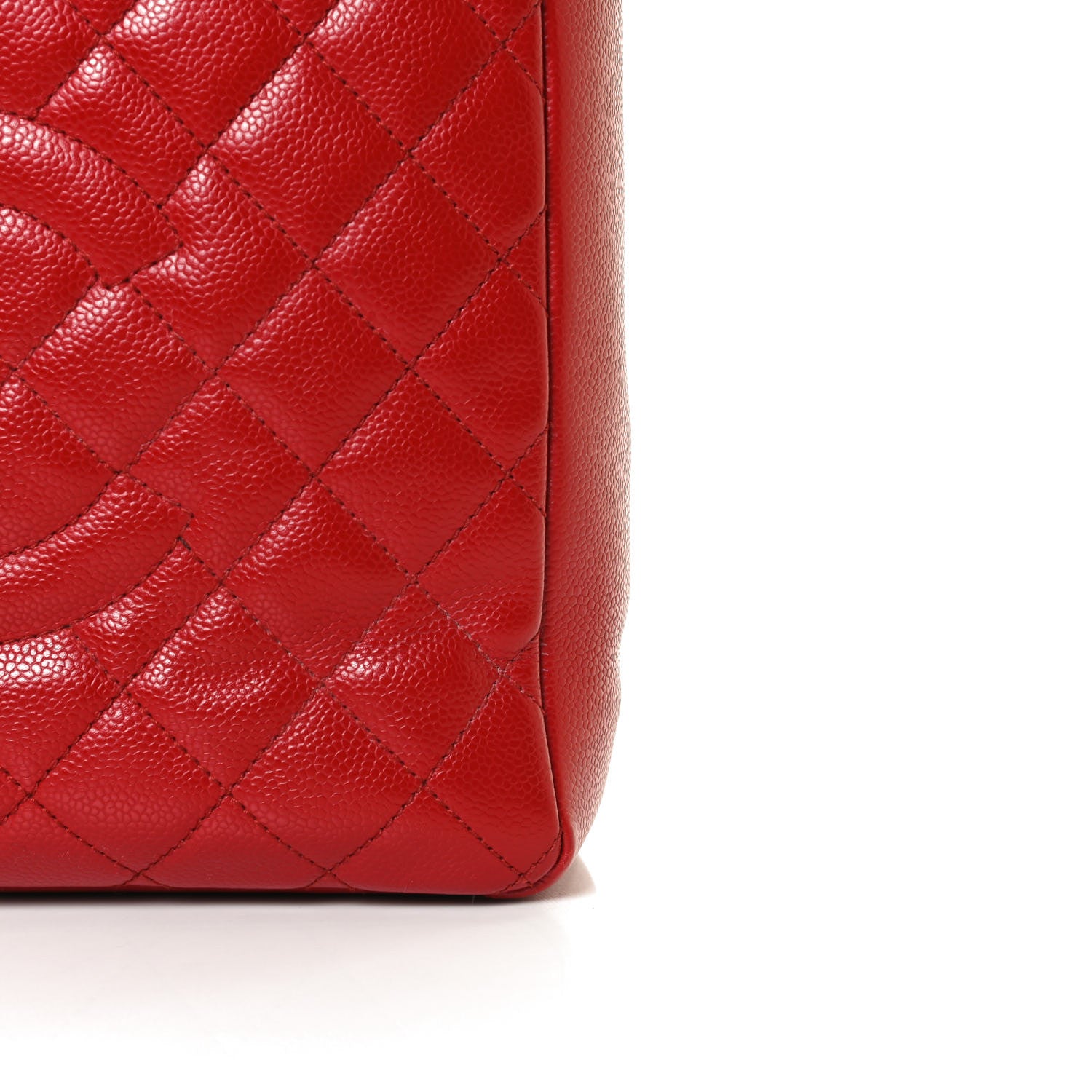Chanel Caviar Quilted Vertical Grand Shopping Tote GST Red 10 of 11
