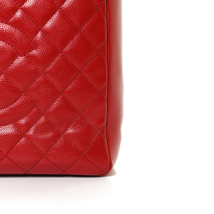 Chanel Caviar Quilted Vertical Grand Shopping Tote GST Red 10 of 11