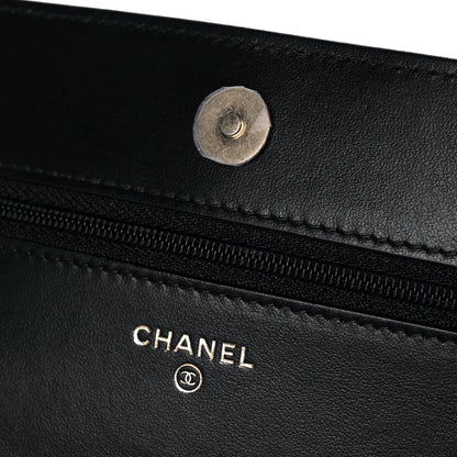Chanel Shiny Caviar Quilted Pick Me Up Wallet On Chain WOC Black 12 of 14