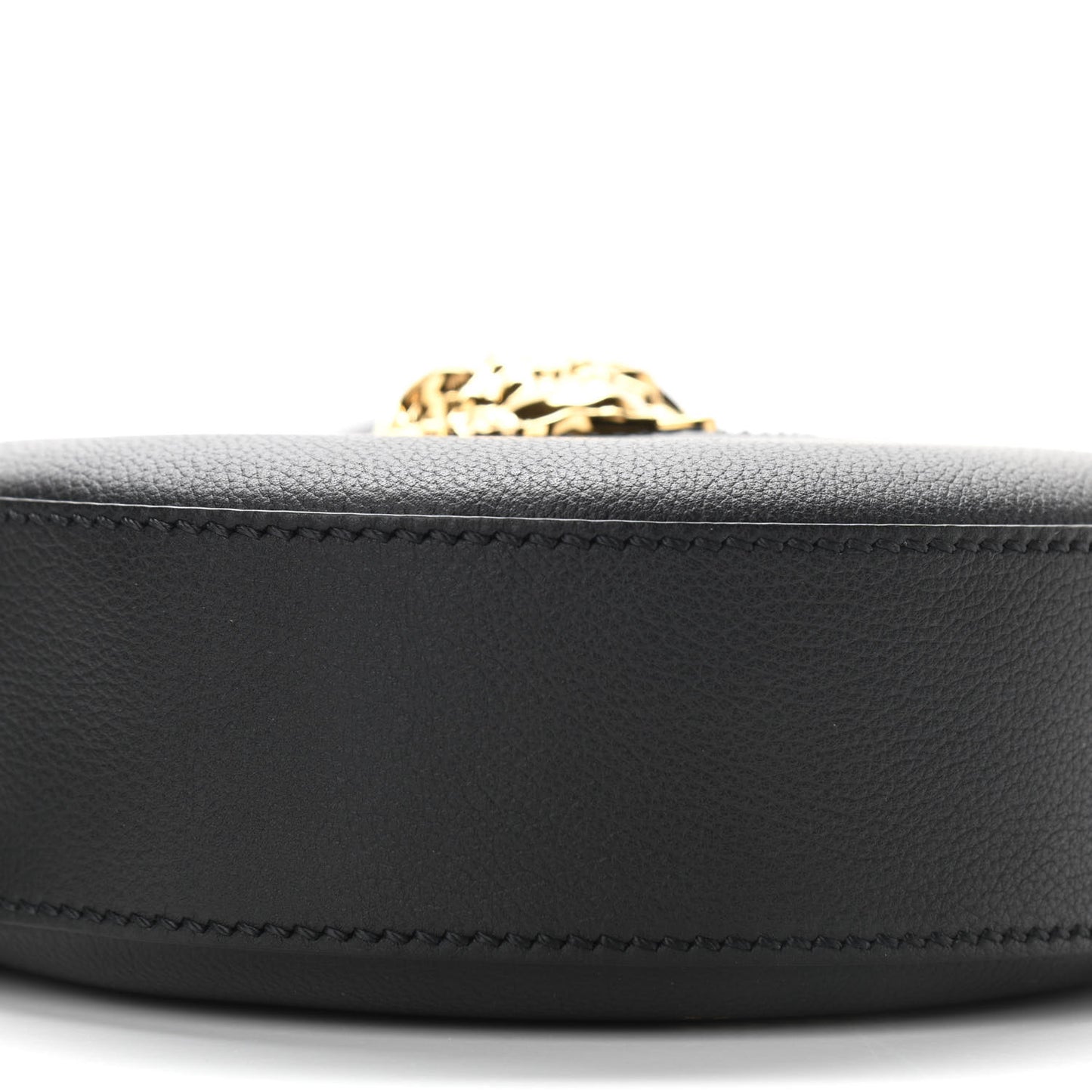 Calfskin La Medusa Round Camera Bag Black