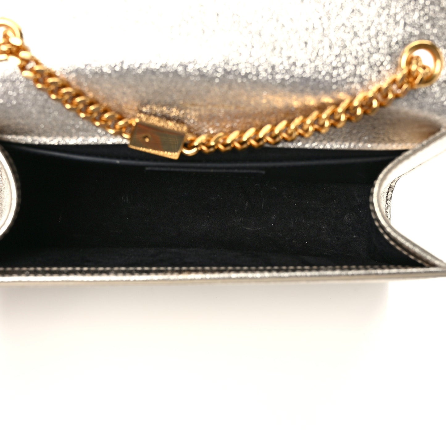 Metallic Calfskin Small Classic Monogram Kate Satchel Gold