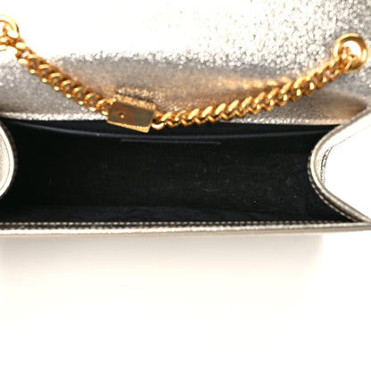 Saint Laurent Metallic Calfskin Small Classic Monogram Kate Satchel Gold 5 of 9