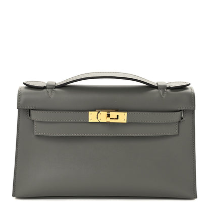 Hermes Swift Kelly Pochette Clutch Gris Meyer 1 of 10
