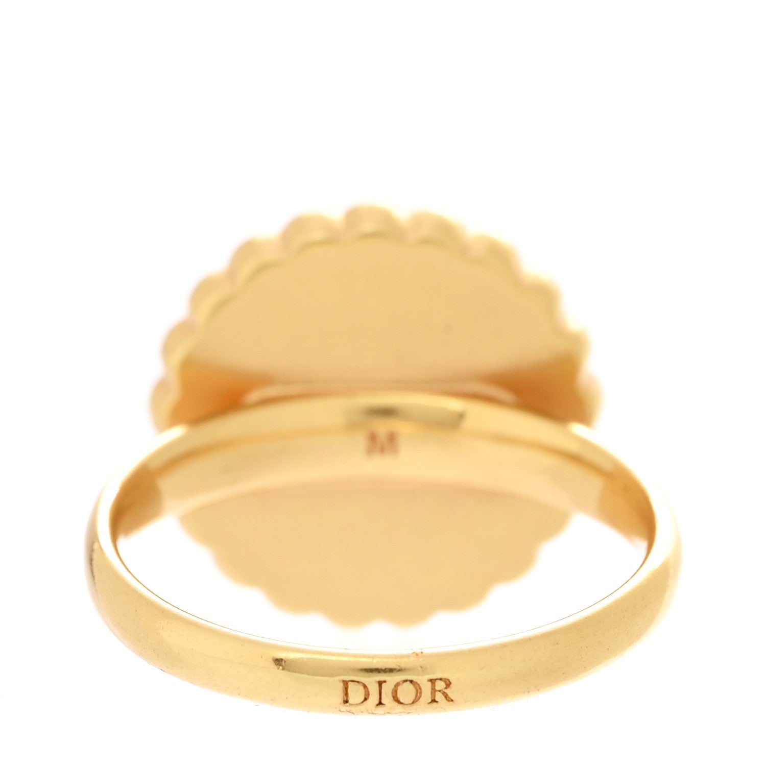 Christian Dior Metal Crystal Glass Petit CD Baroque Ring M 52 6