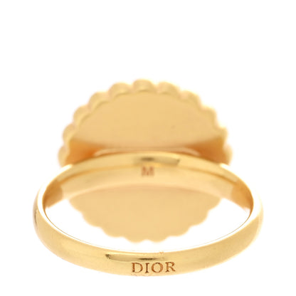 Christian Dior Metal Crystal Glass Petit CD Baroque Ring M 52 6 Gold Pink 3 of 6