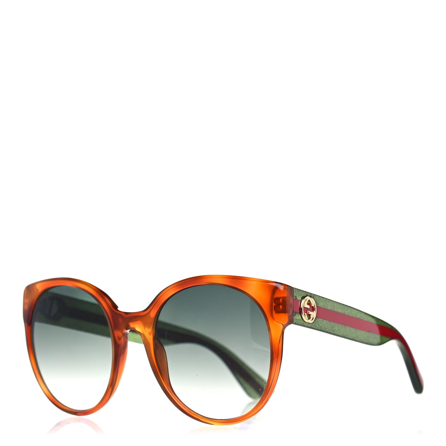 Round Eye GG Web Glitter GG0035S Sunglasses Tortoise