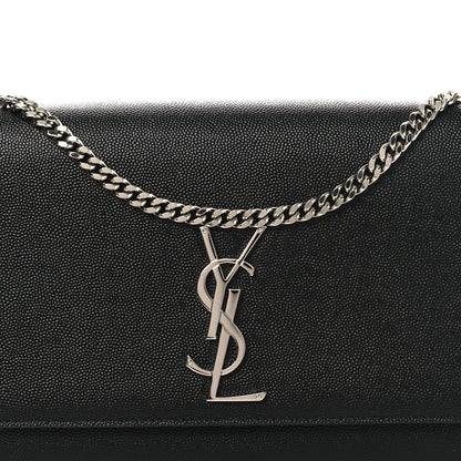 Saint Laurent Grain De Poudre Medium Classic Monogram Kate Satchel Black 8 of 12