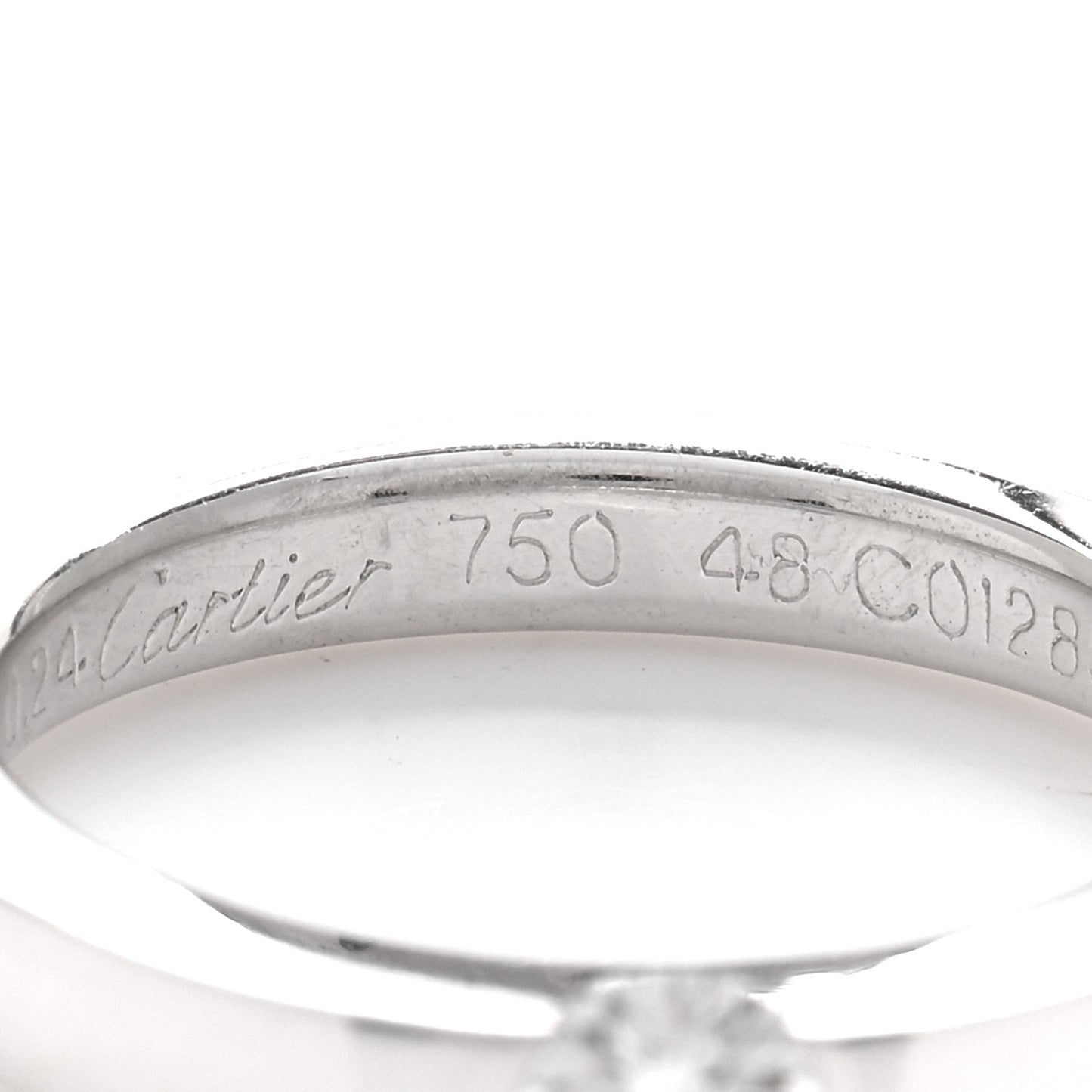 18K White Gold Diamond .24ct Date Solitaire Ring 48 4.5