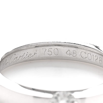 Cartier 18K White Gold Diamond .24ct Date Solitaire Ring 48 4.5 4 of 5