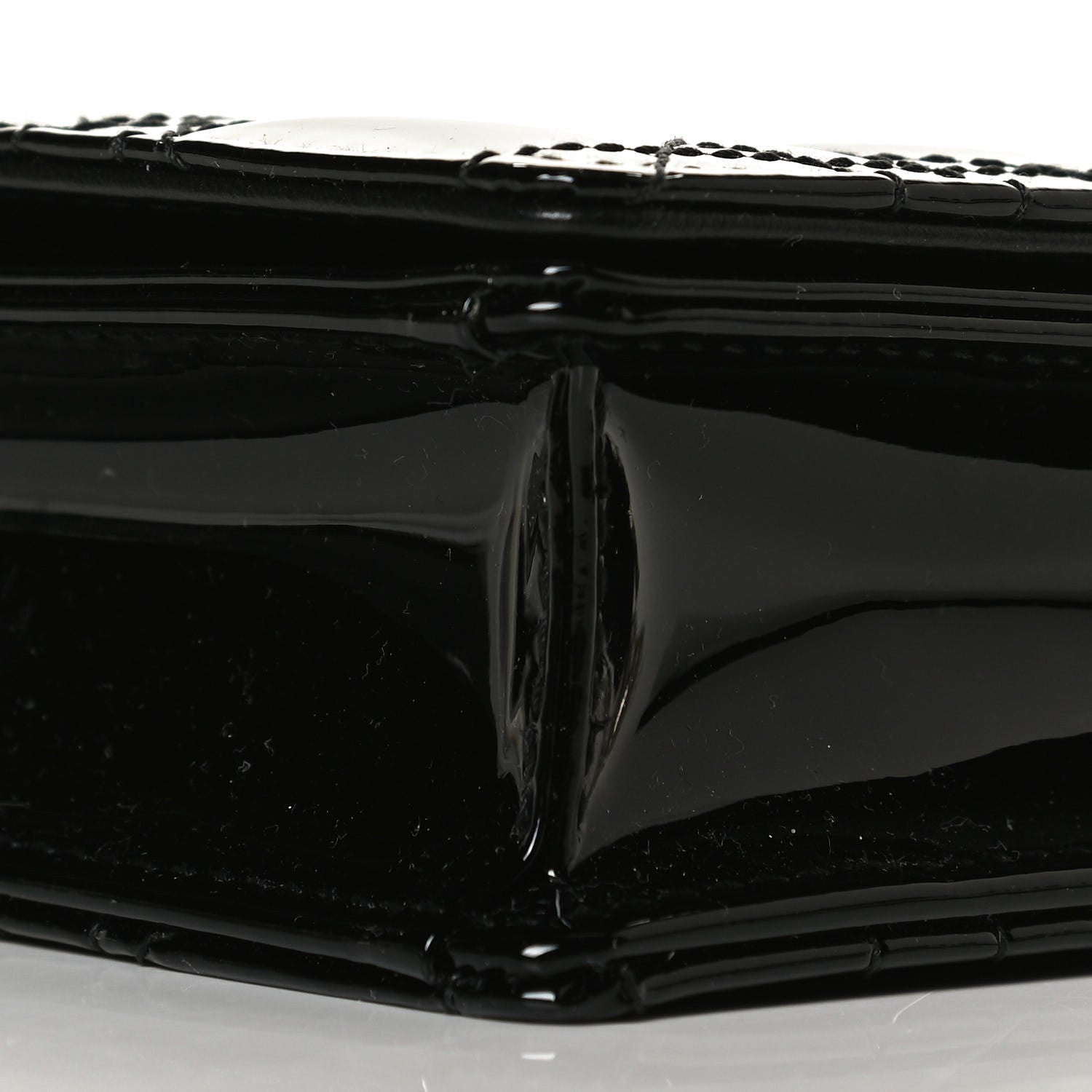 Christian Dior Patent Cannage Lady Dior Chain Wallet Black 17 of 29