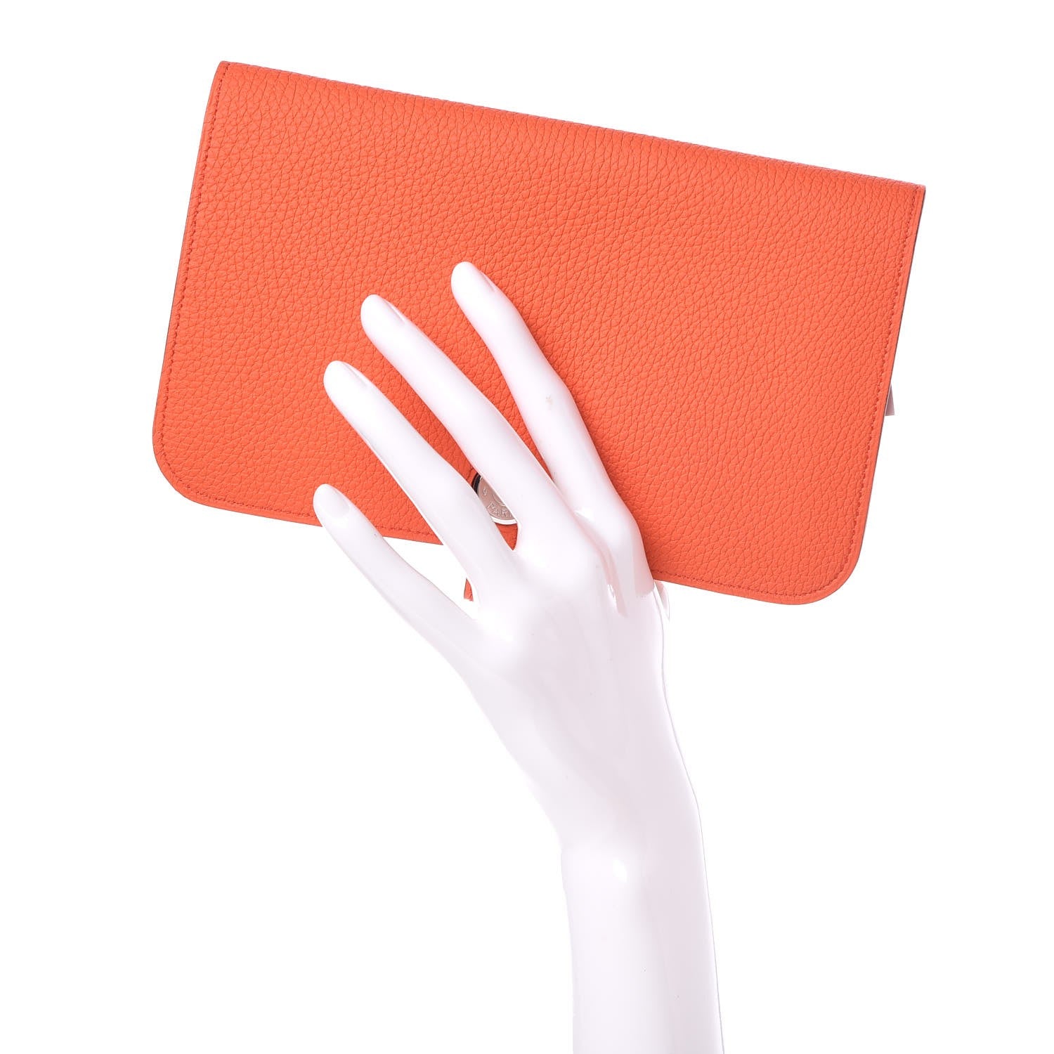 Hermes Togo Dogon Duo Wallet Poppy Rose Candy 2 of 9
