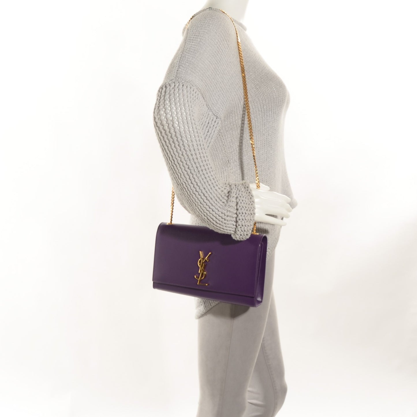 Grain de Poudre Medium Classic Monogram Satchel Lilac