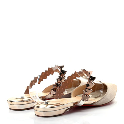 Christian Louboutin Mini Glitter Planet Choc Flat Mules 38 Courtisane Pink Bronze 4 of 7