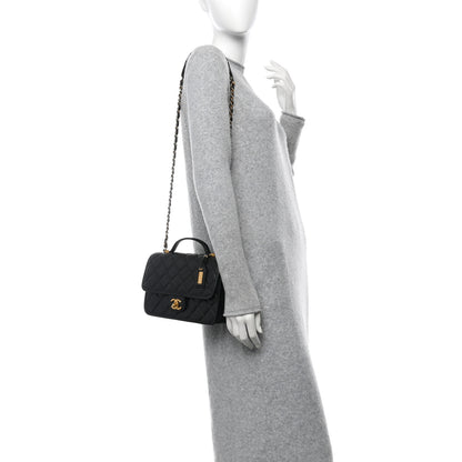 Chanel Caviar Quilted School Memory Small Top Handle Flap Black 2 of 10