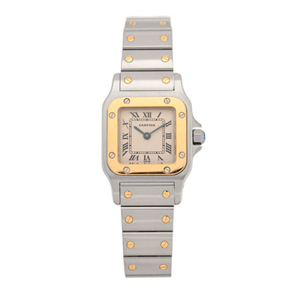 Cartier Stainless Steel 18K Yellow Gold 24mm Santos De Cartier Galbee Quartz Watch 1 of 4