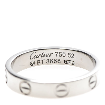 Cartier 18K White Gold 3.5mm LOVE Wedding Band Ring 52 6 4 of 4