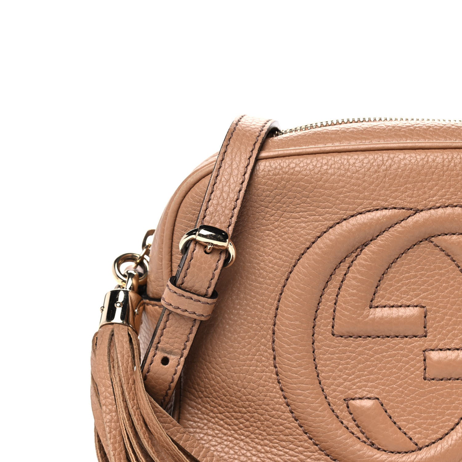 Gucci Pebbled Calfskin Small Soho Disco Bag Camelia 9 of 13