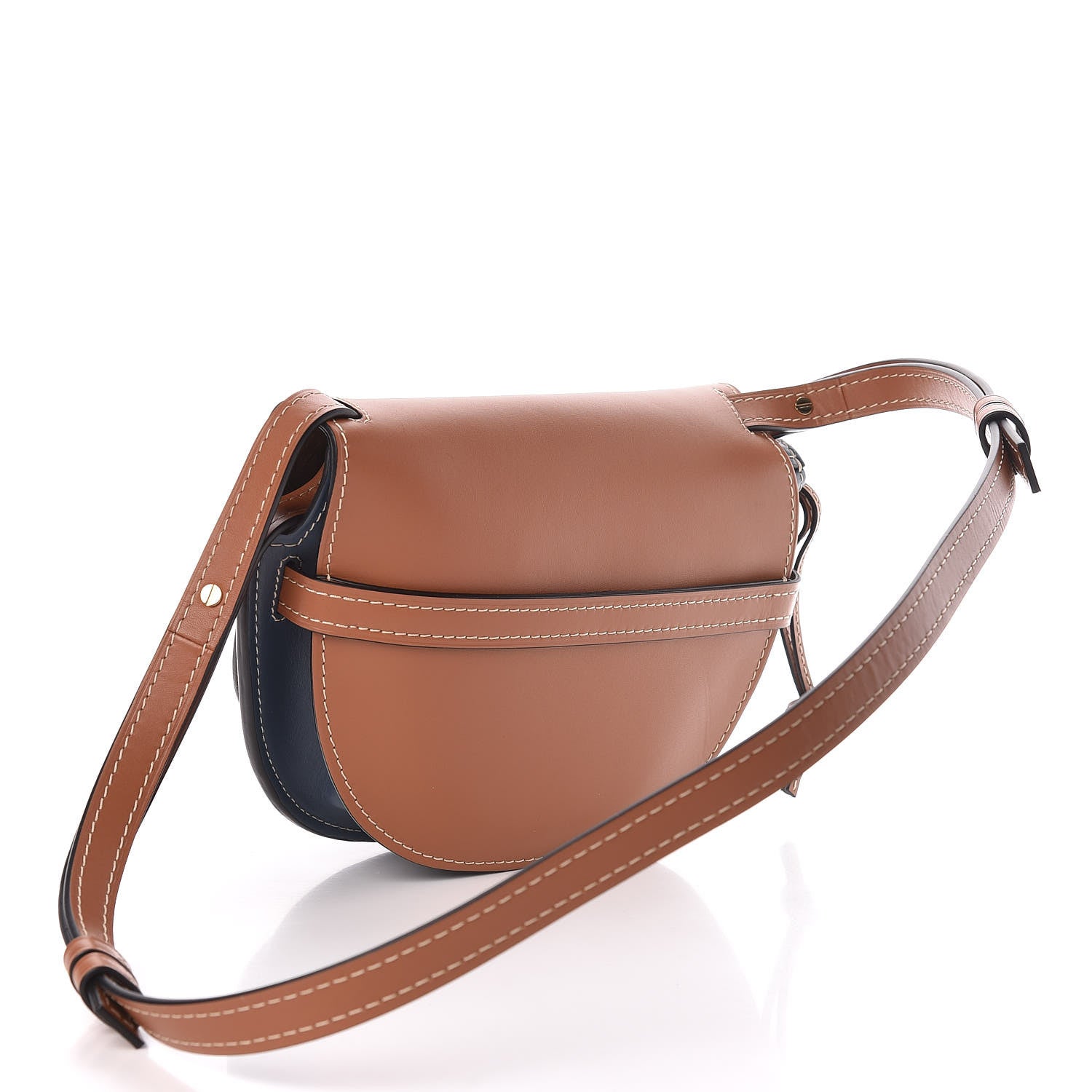 Loewe Calfskin Small Gate Crossbody Bag Tan Steel Blue 3 of 10