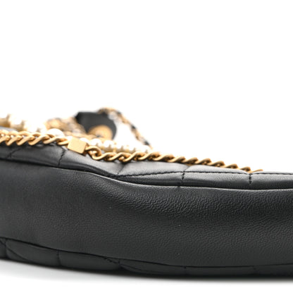 Chanel Lambskin Quilted All About Chains Hobo Black 10 of 13