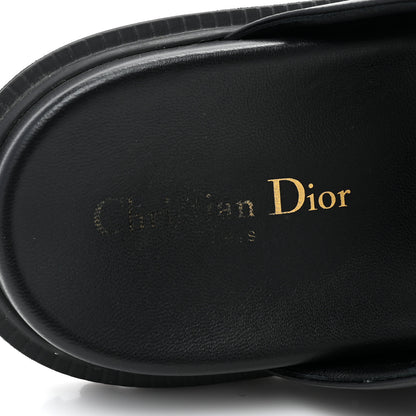 Christian Dior Lambskin Dioract 10mm Slide Sandals 40 Black 9 of 11