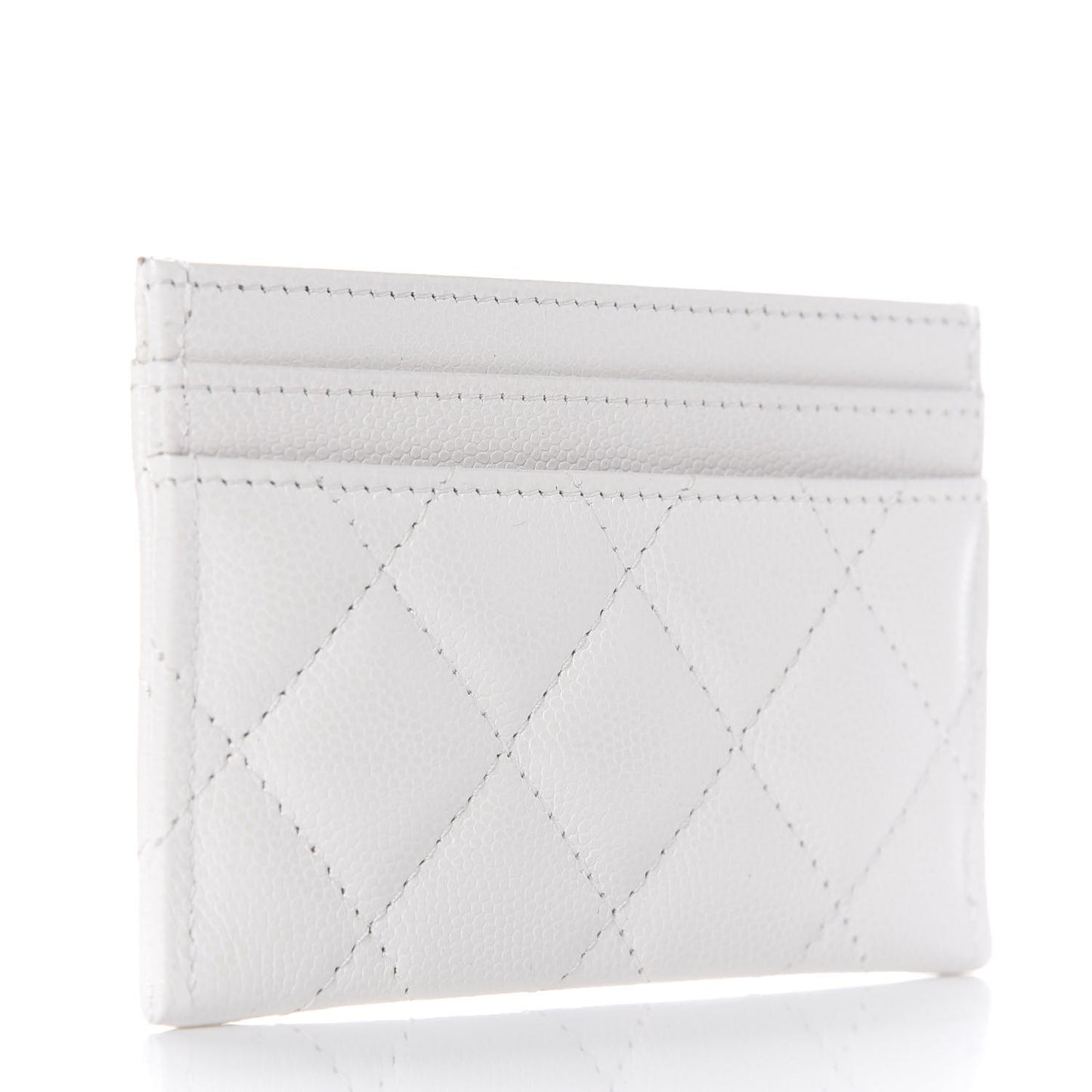 Caviar Quilted My Everything Card Holder White Black