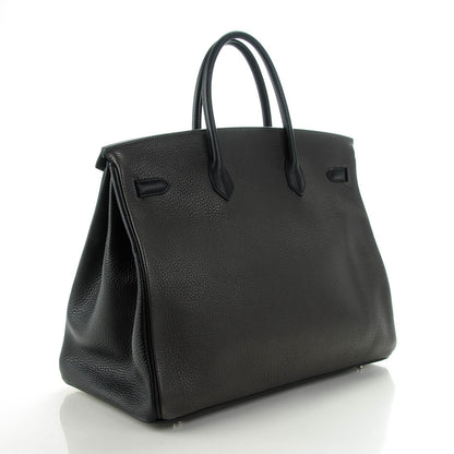 Hermes Taurillon Clemence Horseshoe Birkin 40 Black Graphite 16 of 22