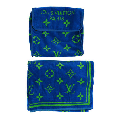 Louis Vuitton Cotton Monogram Beach Towel Blue 4 of 10