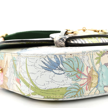 Gucci New Shangai Calfskin Tiger Savanah Web Mini Horsebit 1955 Shoulder Bag Chalky White Multicolor 9 of 10