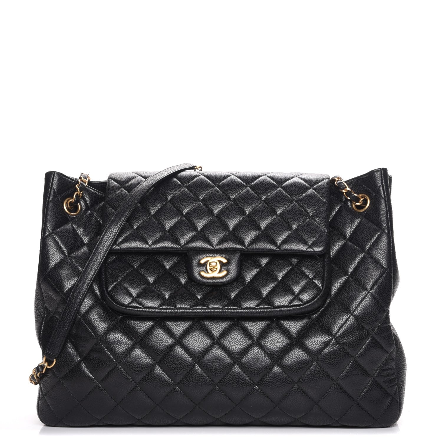 Chanel Caviar Quilted Flap Tote Black 1 of 7