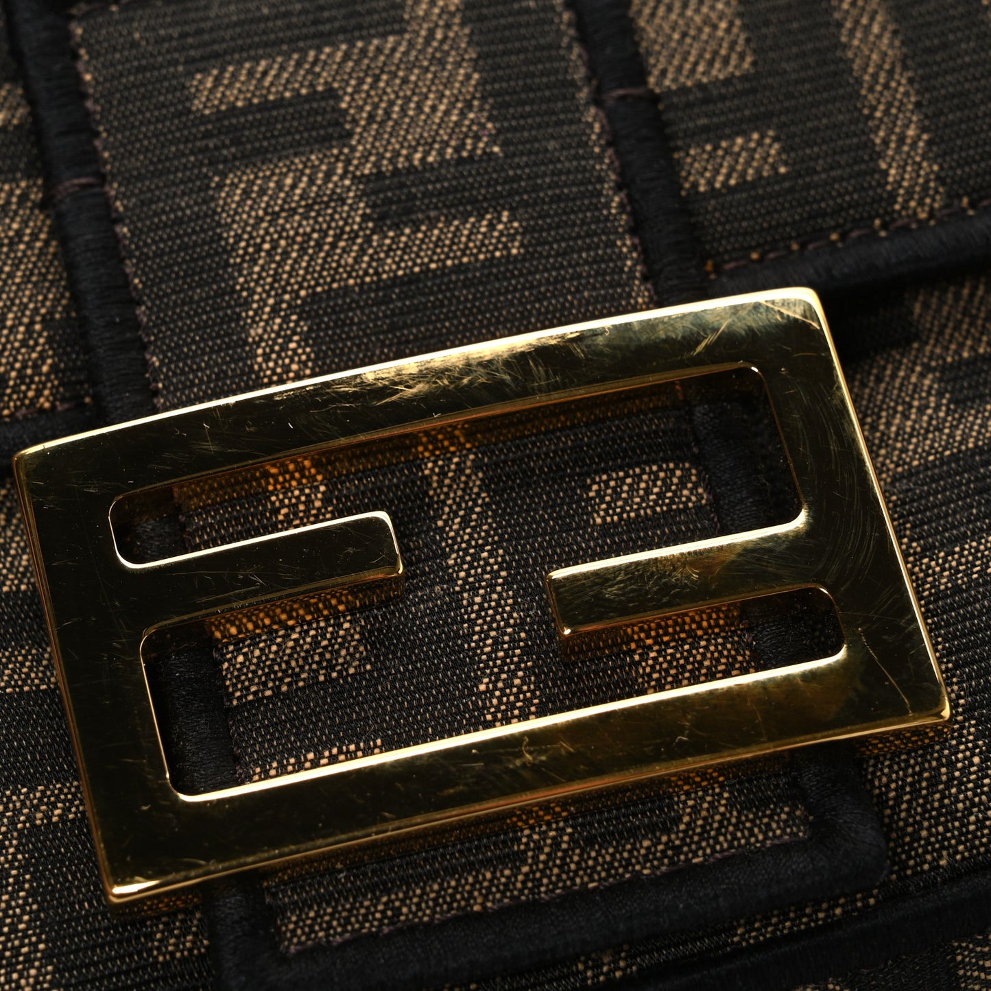 Fabric Jacquard FF 1974 Medium Baguette Tobacco Moro Black