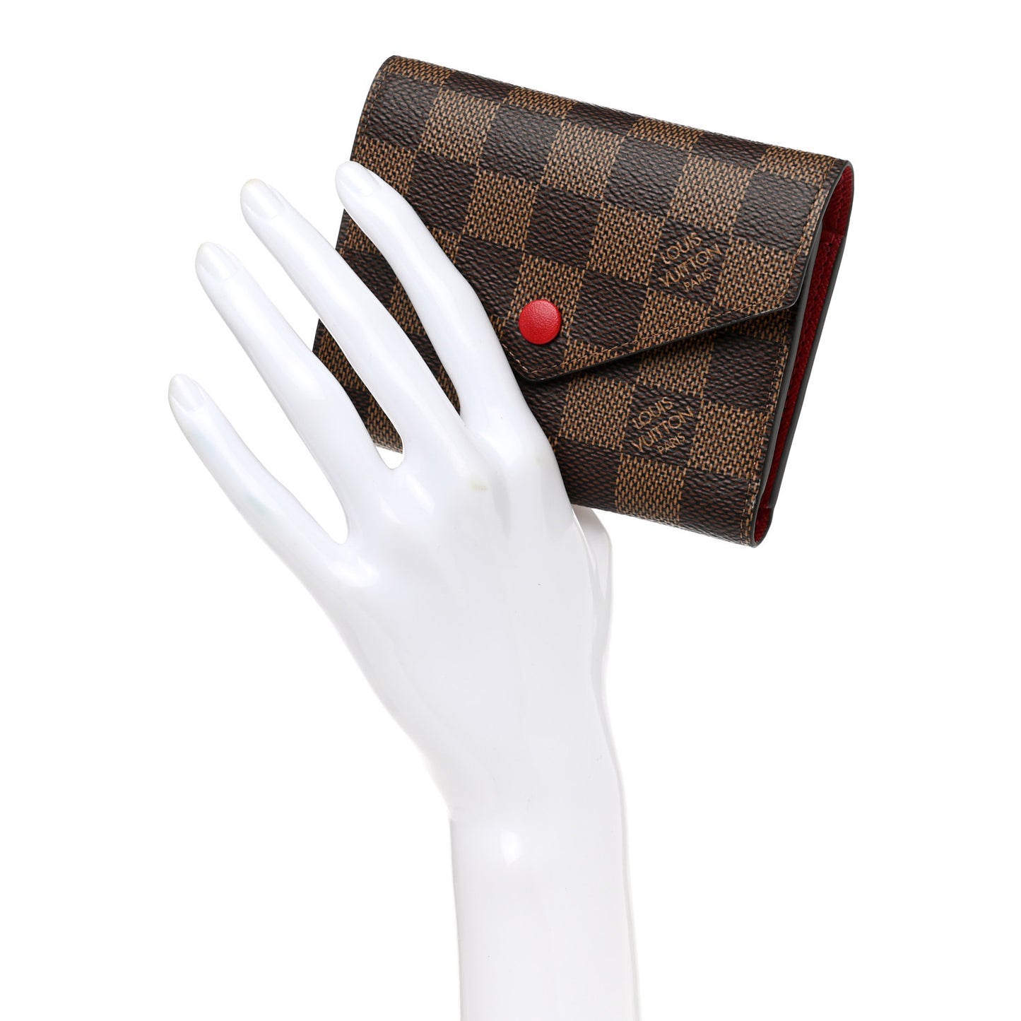 Damier Ebene Victorine Wallet Red