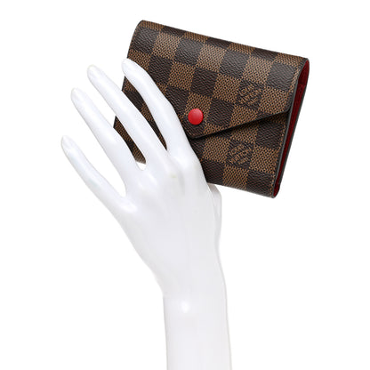 Louis Vuitton Damier Ebene Victorine Wallet Red 2 of 7
