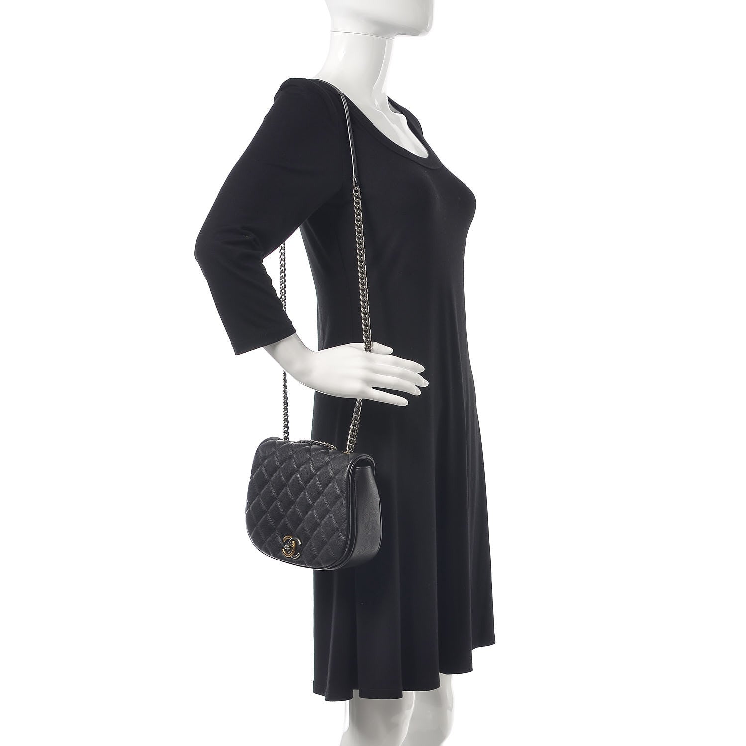 Chanel Calfskin Quilted Small Casual Pocket Messenger Flap Black 2 of 11