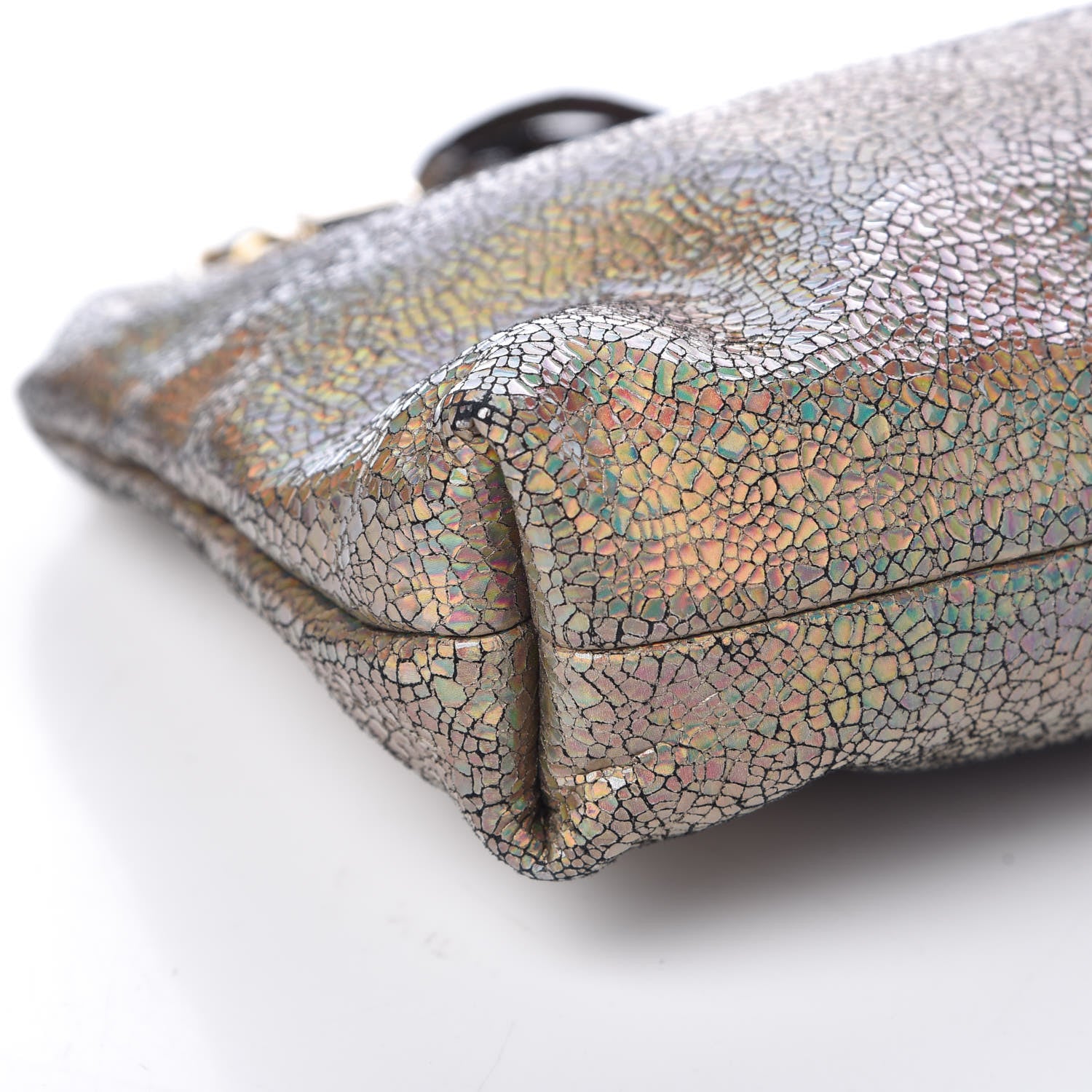 Gucci Metallic Crackled Calfskin Sienna Small Clutch Gold 5 of 10