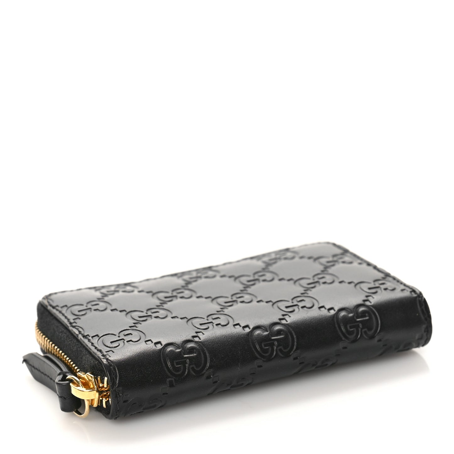 Guccissima Zip Around Card Case Black