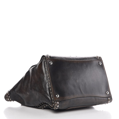 Prada Vitello Vintage Studded Twin Pocket Tote Ebano 4 of 22